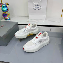 PRADA 25S SNEAKERS IN WHITE CALFSKIN