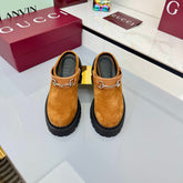 GG PLATFORM MULES 25S IN BURNT ORANGE SUEDE