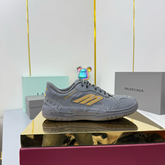 BALENCIAGA 25S SNEAKERS IN DARK GREY MIX YELLOW LEATHER