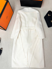 HERMES 25S LAPEL-COLLAR CASHMERE COAT 209