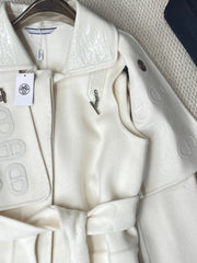 HERMES 25S LONG CASHMERE PIG-NOSE COAT 206