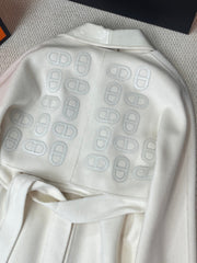 HERMES 25S LONG CASHMERE PIG-NOSE COAT 206