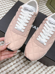 CHANEL 25S SNEAKERS IN LIGHT PINK CALFSKIN AND SUEDE