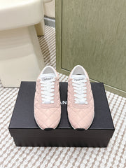 CHANEL 25S SNEAKERS IN LIGHT PINK CALFSKIN AND SUEDE
