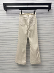 CHANEL LIGHT BEIGE FLARED JEANS