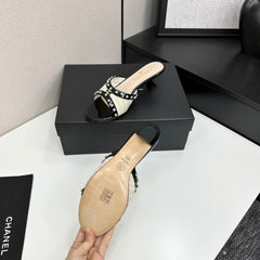 CC HIGH HEEL 25S 50 MM IN WHITE AND LIGHT BEIGE RAFFIA WITH CRYSTALS