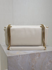 YSL 25S CALYPSO HANDBAG 26 IN IVORY LAMBSKIN GOLD HARDWARE