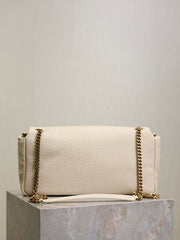 YSL 25S CALYPSO 30 IN IVORY GRAINED CALFSKIN GOLD HARDWARE