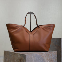 YSL 25S Y TOTE 50 IN CARAMEL CALFSKIN GOLD HARDWRE