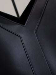 YSL 25S Y TOTE 50 IN BLACK CALFSKIN GOLD HARDWARE