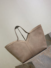 YSL 25S Y MAXI TOTE 50 IN DRY GRAIN SUEDE GOLD HARDWARE