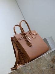 YSL 25S SAC DE JOUR GM 32 IN CHESTNUT BROWN SUPPLE GRAINED CALFSKIN