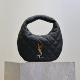 YSL 25S ICARINO 17 IN BLACK QUILTED CALFSKIN GOLD HARDWRE