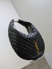 YSL 25S ICARE HOBO 44 IN BLACK QUILTED CALFSKIN GOLD HARDWARE