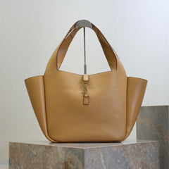 YSL 25S LE 5 À 7 BEA 50 IN DARK CARAMEL CALFSKIN GOLD HARDWRE