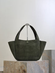 YSL 25S LE 5 À 7 BEA 50 IN DARK OLIVE SUEDE GOLD HARDWARE