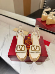 VLTN ESPADRILLE WEDGE SANDALS 25S 90 MM IN WHITE LAMBSKIN STYLE 3