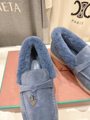LP 25S SUMMER CHARMS WALK LOAFERS IN SLATE BLUE SUEDE AND FLEECE