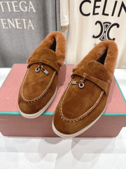 LP 25S SUMMER CHARMS WALK LOAFERS IN BURNT ORANGE SUEDE AND FLEECE