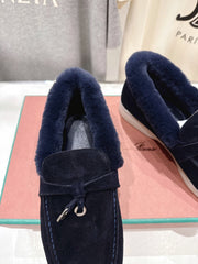 LP 25S SUMMER CHARMS WALK LOAFERS IN DARK NAVY SUEDE AND FLEECE