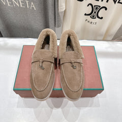 LP 25S SUMMER CHARMS WALK LOAFERS IN LIGHT BROWN SUEDE AND FLEECE