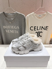 DIOR CHRONO SNEAKER 25S IN SILVER MIX WHITE LAMBSKIN AND MESH FABRIC STYLE 5