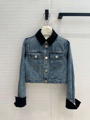 CC 25 Denim Jacket Blue mix Black Cotton