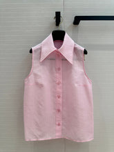 CC 25 Sleeveless Shirt Pink Silk Cotton Fabric