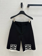 LOEWE MID-LENGTH BLACK WHITE MIX PANTS WITH LOGO
