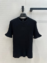 CC 25 Hollow Knitted T-shirt Black cotton