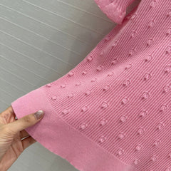 CC 25 Hollow Knitted T-shirt Pink cotton