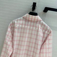 Loewe Plaid Shirt Pink Cotton