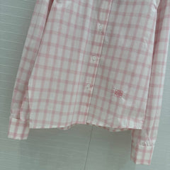 Loewe Plaid Shirt Pink Cotton