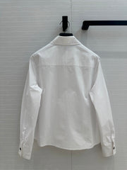 CC 25 Lace Collor Shirt White Cotton
