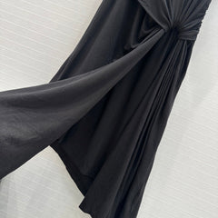 Loewe 25 Knotted Short-sleeved Dress Black Viscose