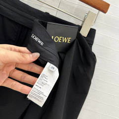 Loewe 25 Draped Skirt Black Polyester Fiber