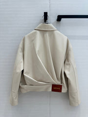 Loewe Draped Jacket Ivory Lambskin