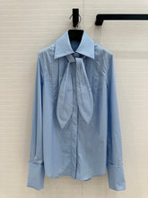 Loewe 25 Pleated Flower Knot Shirt Blue Cotton