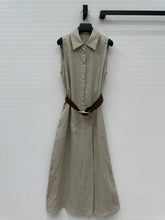 Loewe Sleeveless Long Skirt Grey Linen