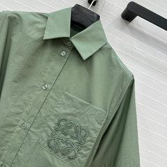 Loewe Short-sleeved Dress Green Cotton