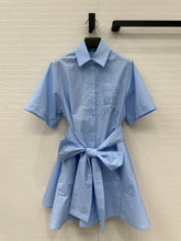 Loewe Short-sleeved Dress Blue Cotton