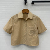 Loewe Short-sleeved Shirt Khaki Cotton