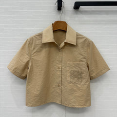 Loewe Short-sleeved Shirt Khaki Cotton