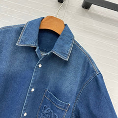 Loewe Denim Short-sleeved Shirt Blue Cotton