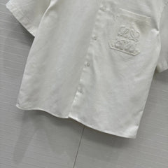 Loewe Denim Short-sleeved Shirt White Cotton
