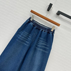 Loewe Wide-leg Pants Blue Cotton