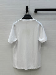 LOEWE WHITE EMBROIDERED LOGO T-SHIRT
