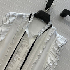 DIOR WHITE RUFFLED SHIRT 264378