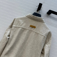 DIOR LIGHT BEIGE SHORT TRENCH COAT WITH NATURAL WAIST TIE