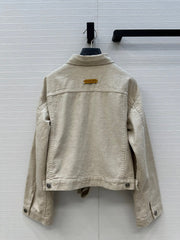 DIOR LIGHT BEIGE SHORT TRENCH COAT WITH NATURAL WAIST TIE